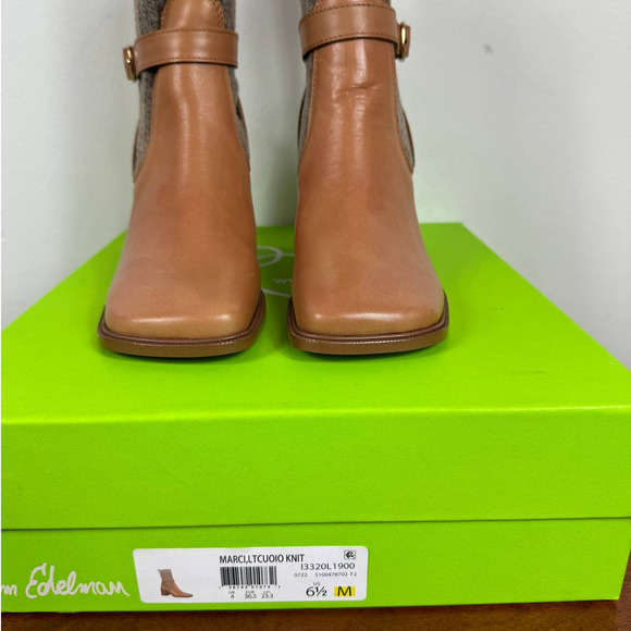 Sam Edelman Marci Sock Bootie In Lt Cuoio Brown Leather Size 6.5 - Picture 9 of 9